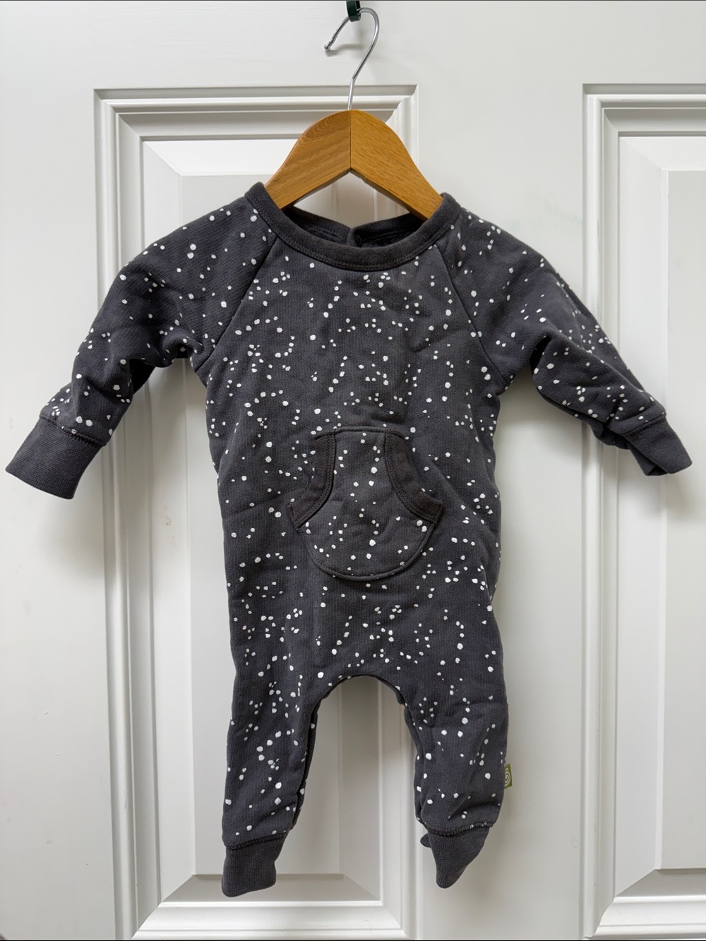 Speckled Charcoal Gray Footie One-Piece for 0-3 months